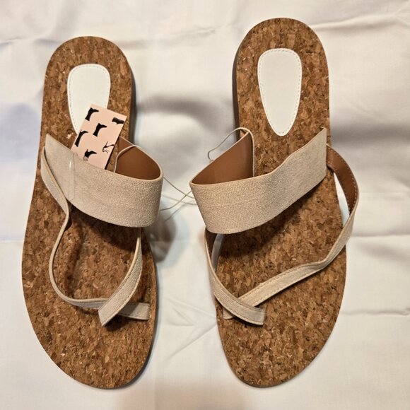 Ami Wood Women's Cork Slip on Sandals Size 11 Beige / Suede New NWOT - Picture 1 of 3